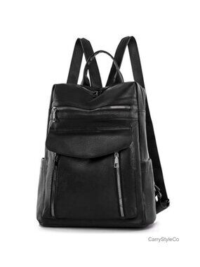 PU Leather Backpack Purse Anti-Theft Convertible Satchel Travel Shoulder Bag